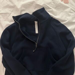 Lululemon Scuba Navy Half-Zip Pullover cropped